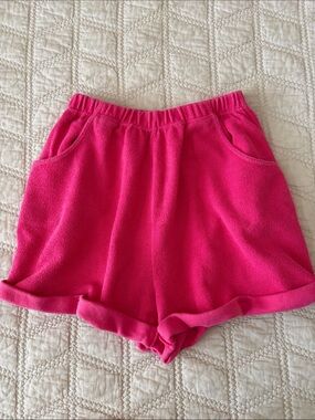 Express Hot Pink High Rise Terry Athletic Shorts size Large